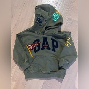 GAP Kids Olive Green Hoodie with Athletic Patches